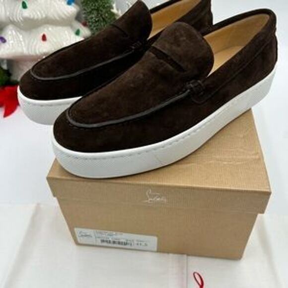 Christian Louboutin Mens PAQUEBOAT suede loafers size 41.5 made in Italy - Picture 14 of 16